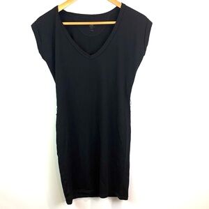 Icebreaker merino wool Black V-Neck Cap Sleeve T-Shirt Dress size S